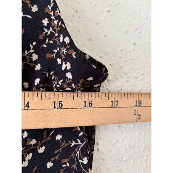 Vintage Contempo Casuals Black Floral Sleeveless Button Front Midi Dress - Picture 8 of 11